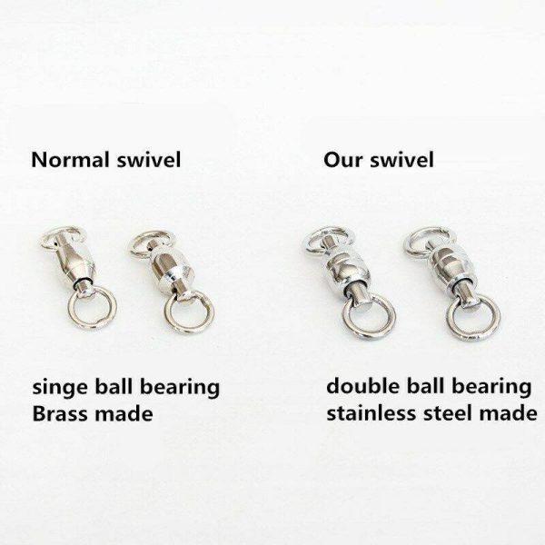Stainless Steel Double Ball Bearing Fishing Swivel Connector Solid Welded Rings - Image 6